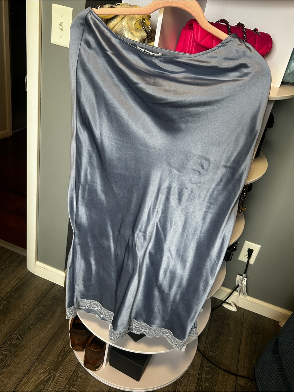 Reformation silk two piece set baby blue. - Picture 4 of 10